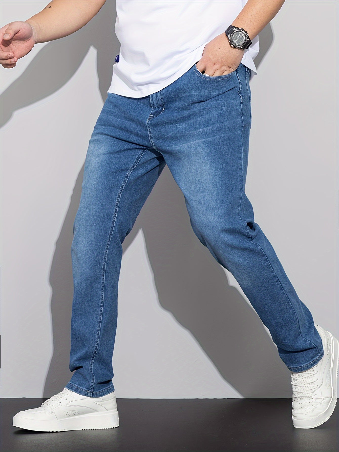 Jeans da Uomo Slim Fit Super Stretch per l'Uso Quotidiano