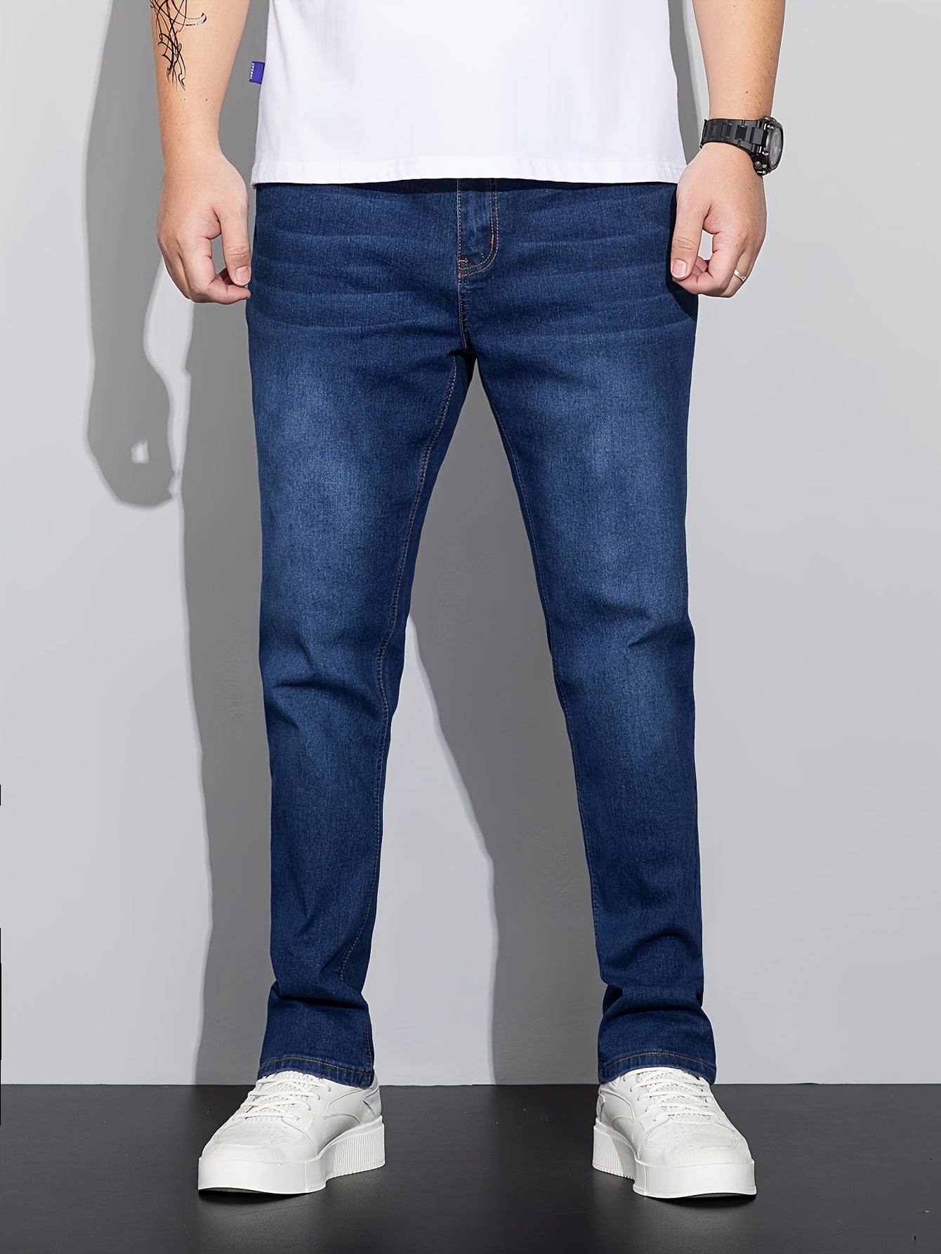 Jeans da Uomo Slim Fit Super Stretch per l'Uso Quotidiano