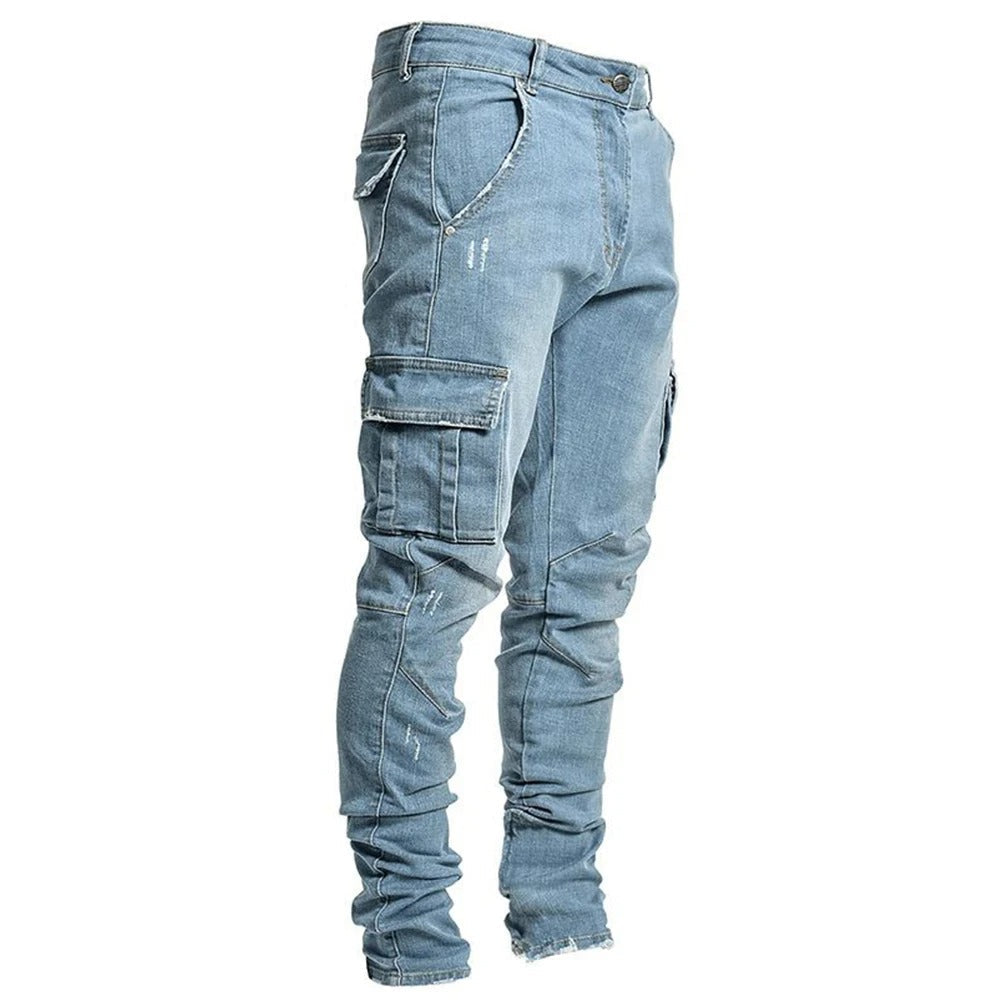 Jeans elasticizzati da uomo multitasche