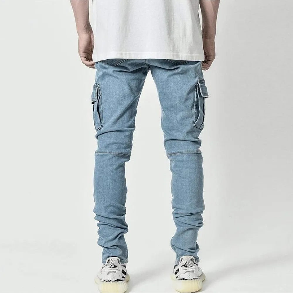 Jeans elasticizzati da uomo multitasche