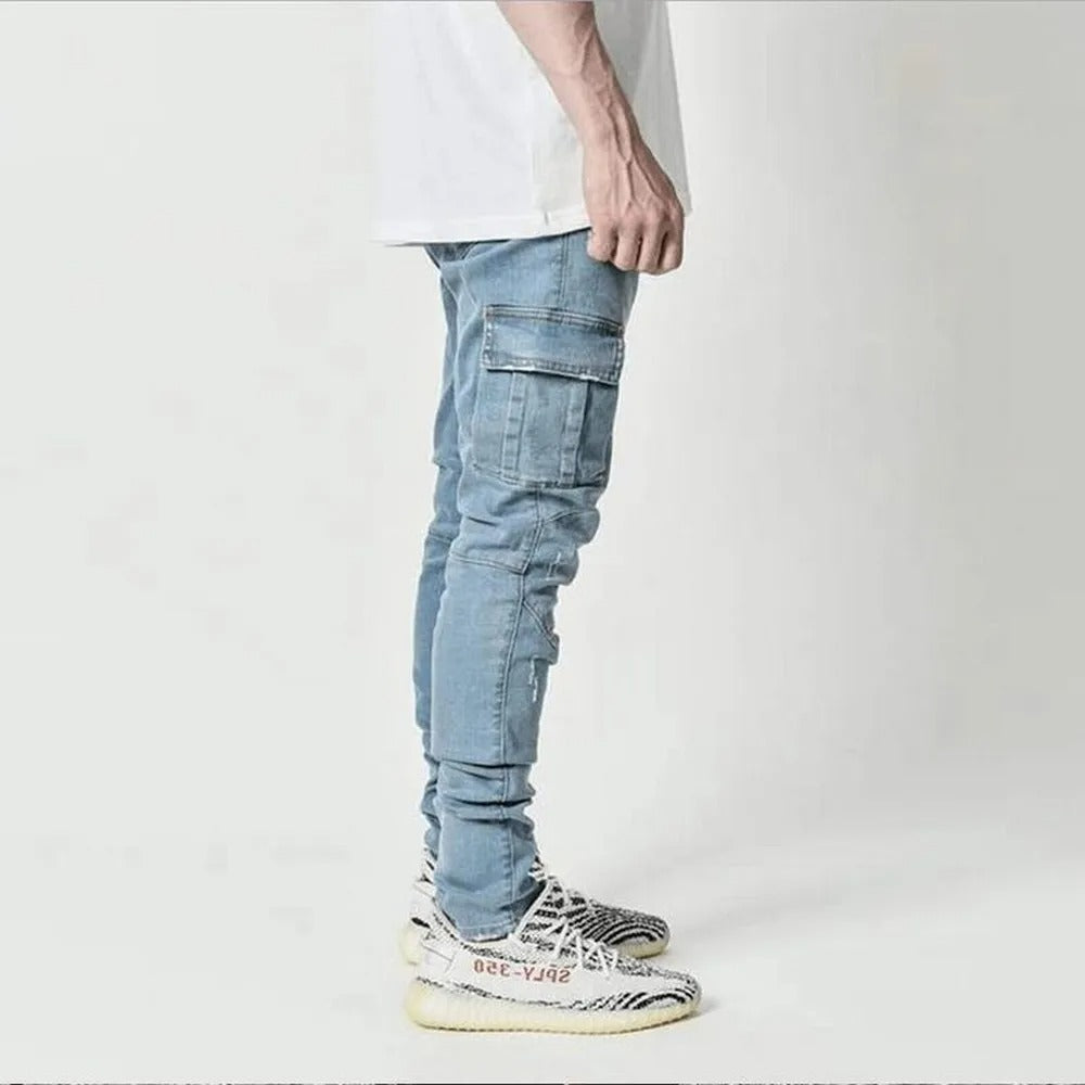 Jeans elasticizzati da uomo multitasche