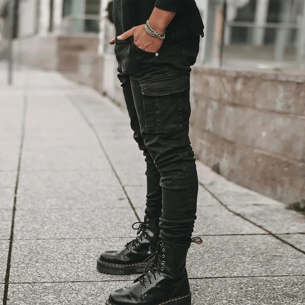 Jeans elasticizzati da uomo multitasche