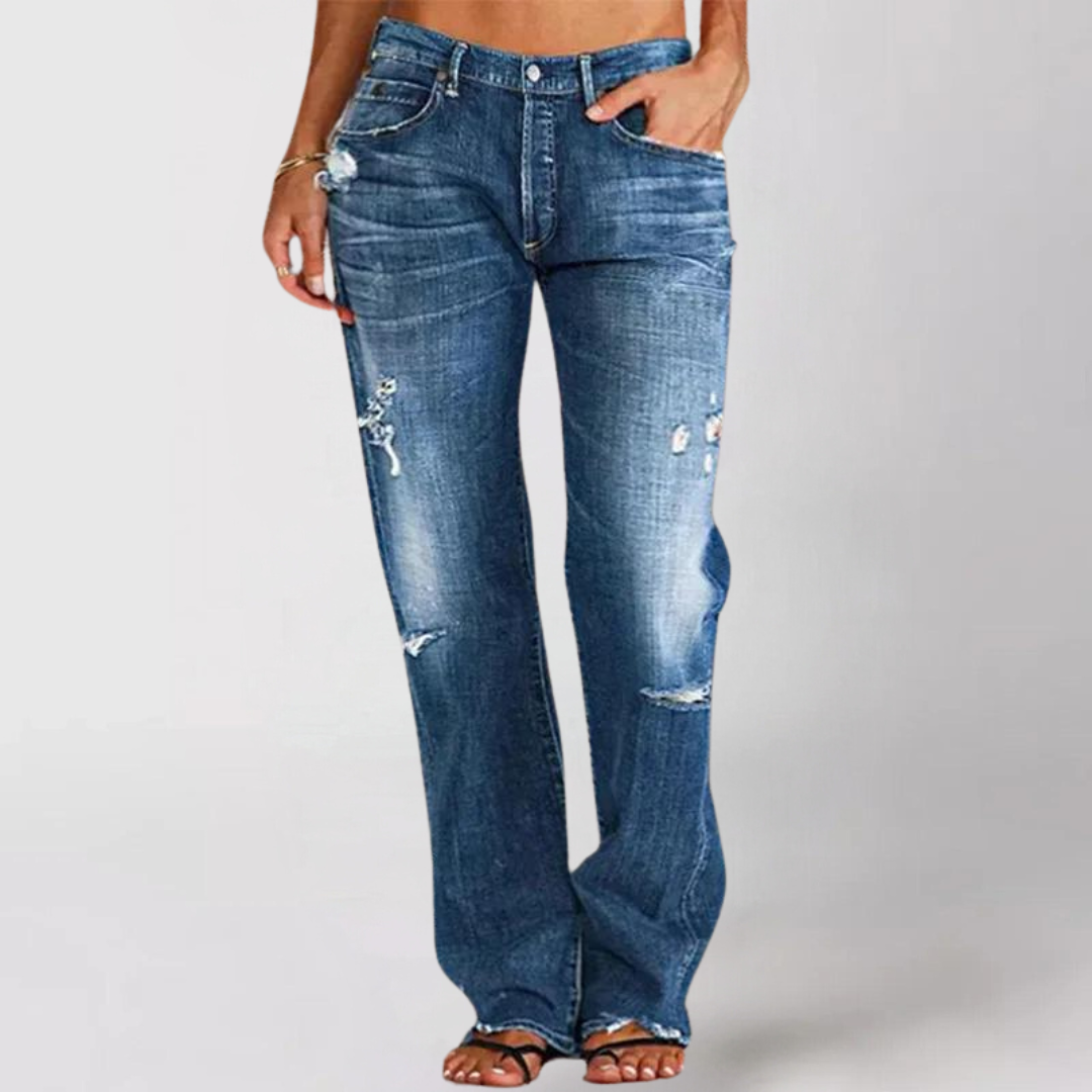 Jeans in denim a gamba larga con vestibilità comoda