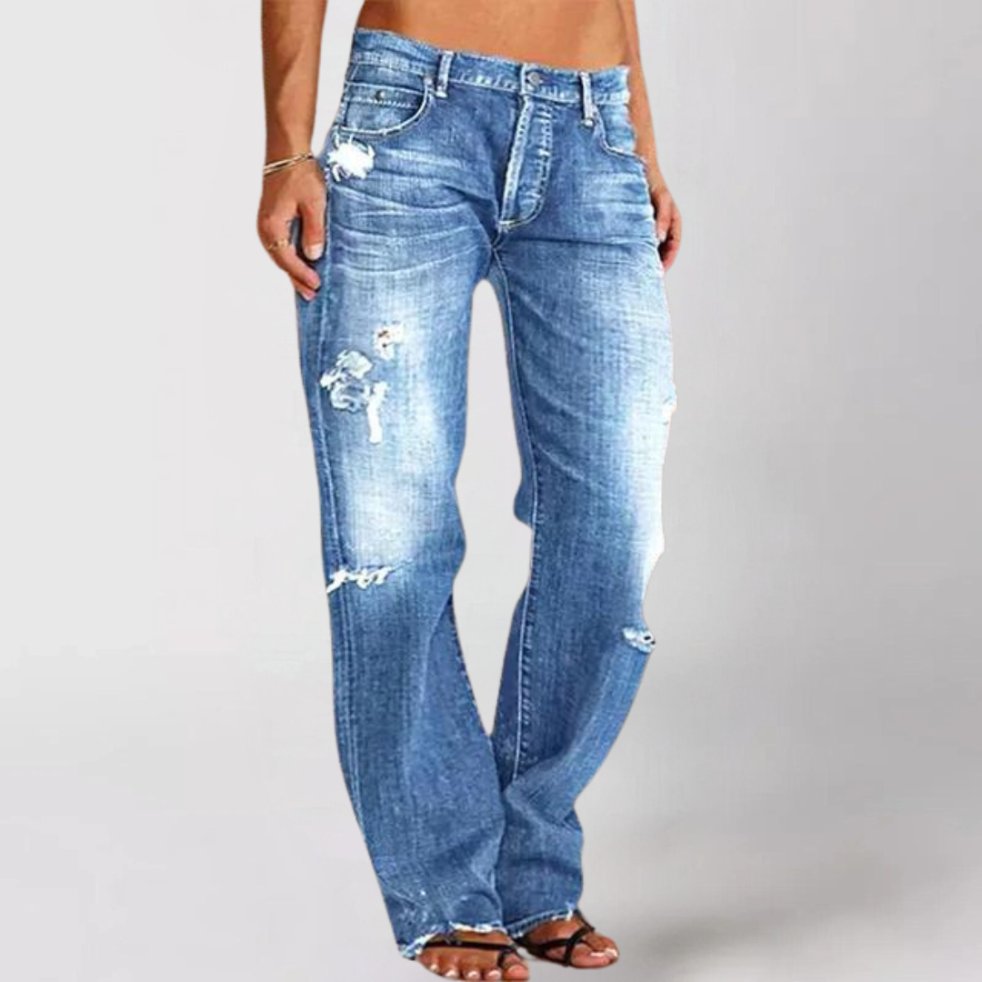 Jeans in denim a gamba larga con vestibilità comoda