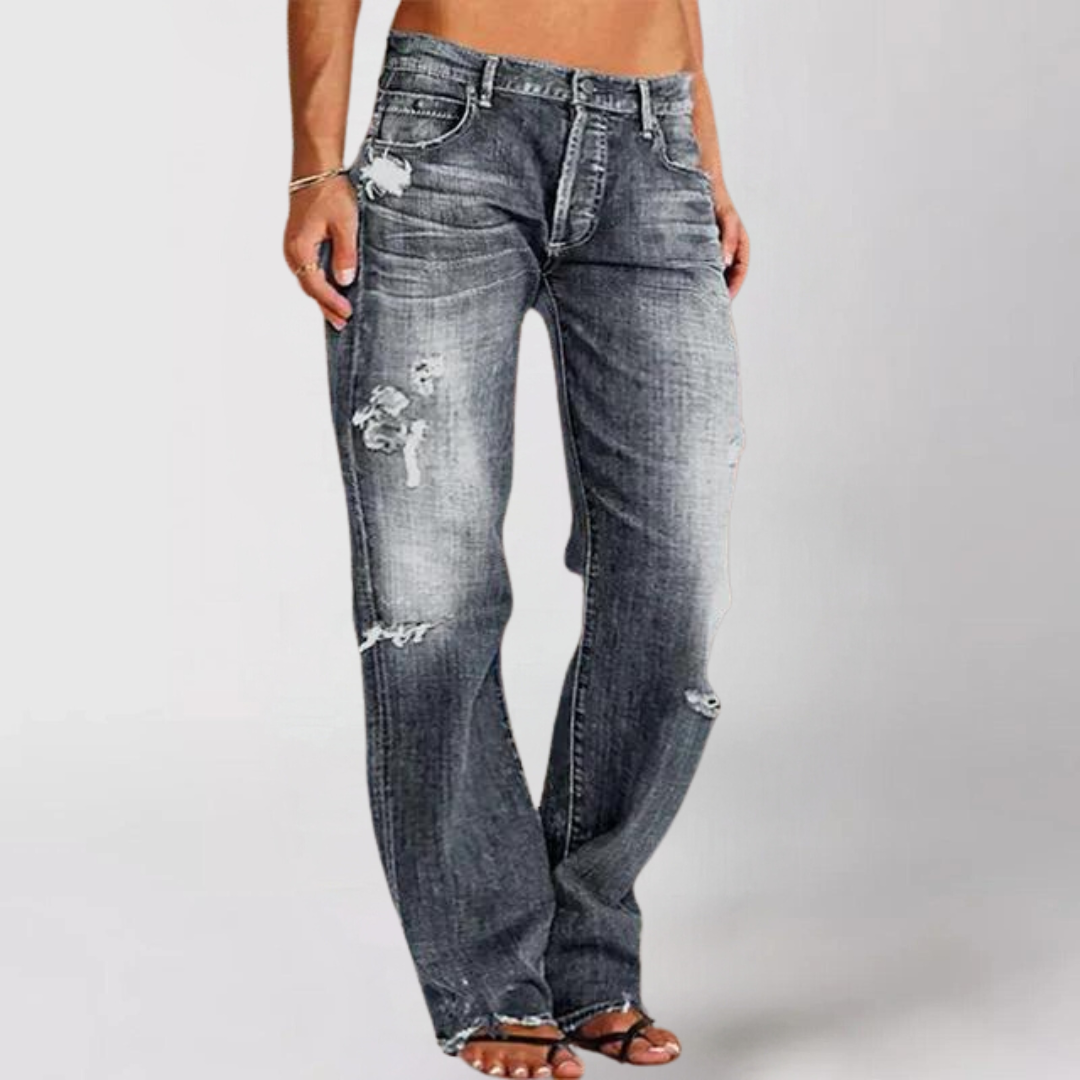 Jeans in denim a gamba larga con vestibilità comoda