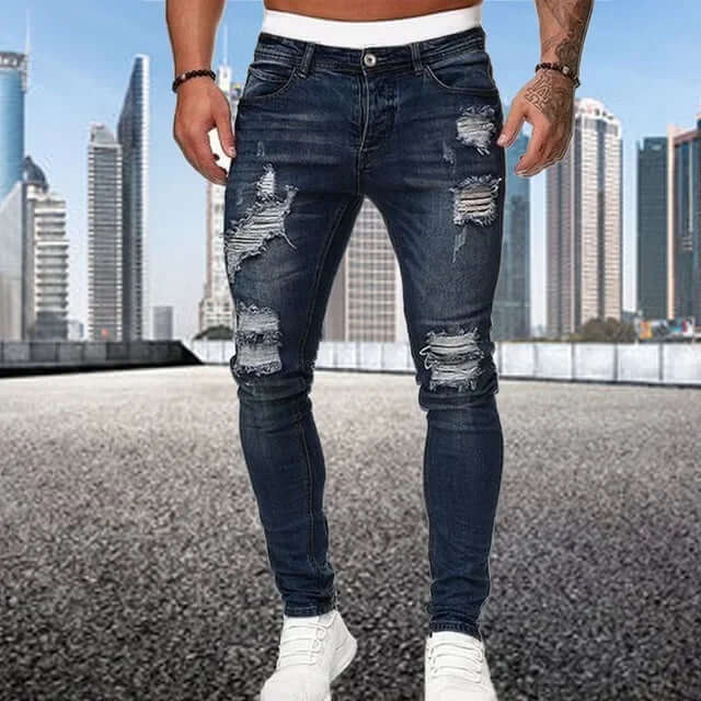 Jeans Skinny Effetto Floccato