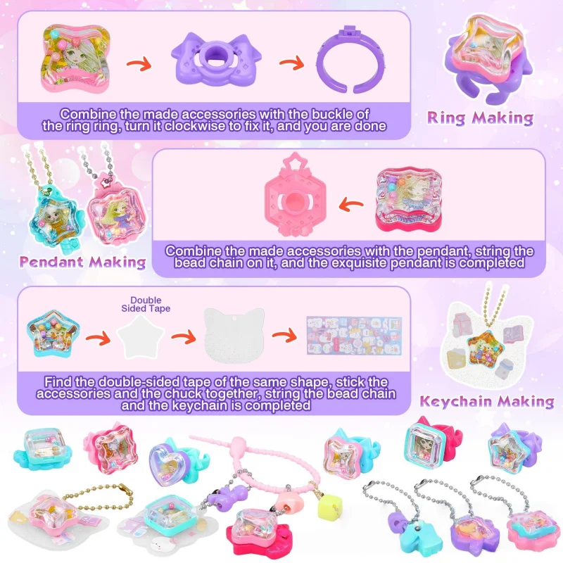 Kit Creativo Fai da Te per Bambini con Adesivi 3D e Gioielli