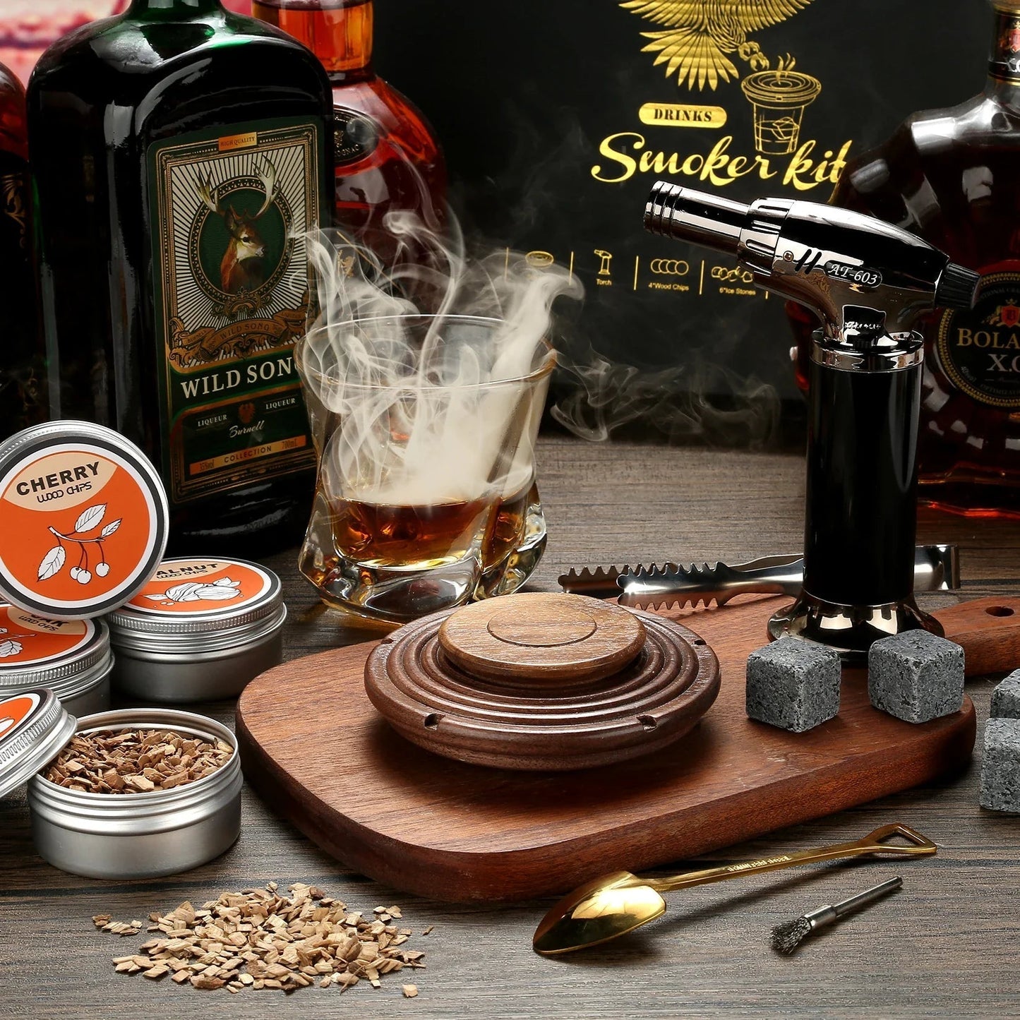 Kit di affumicatura per cocktail, whisky e bourbon