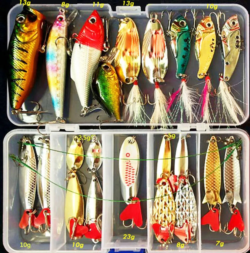 Kit di esche da pesca tutto in uno per acqua dolce e salata