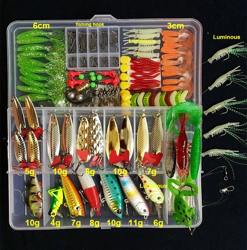 Kit di esche da pesca tutto in uno per acqua dolce e salata