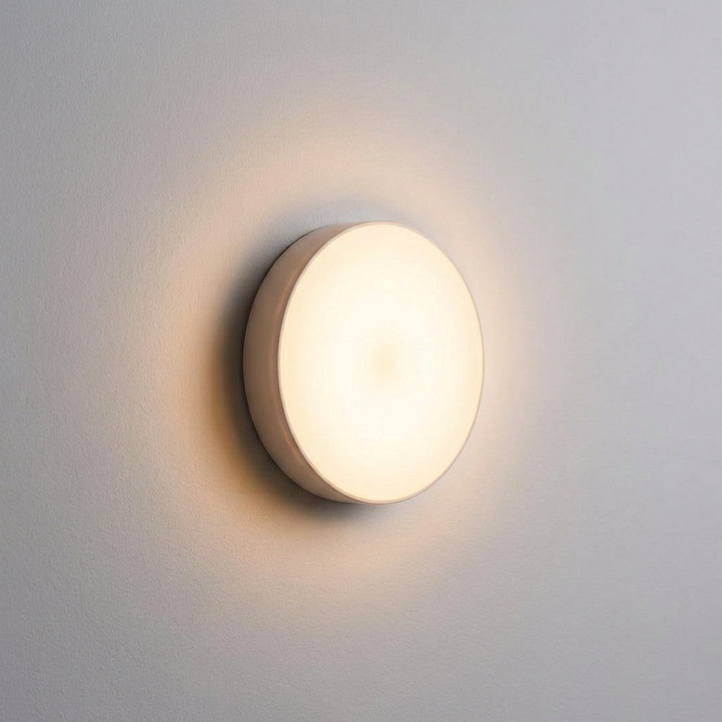 Lampada a LED con sensore di movimento e luminosità regolabile – rotonda, bianca, in ABS, montaggio senza fili