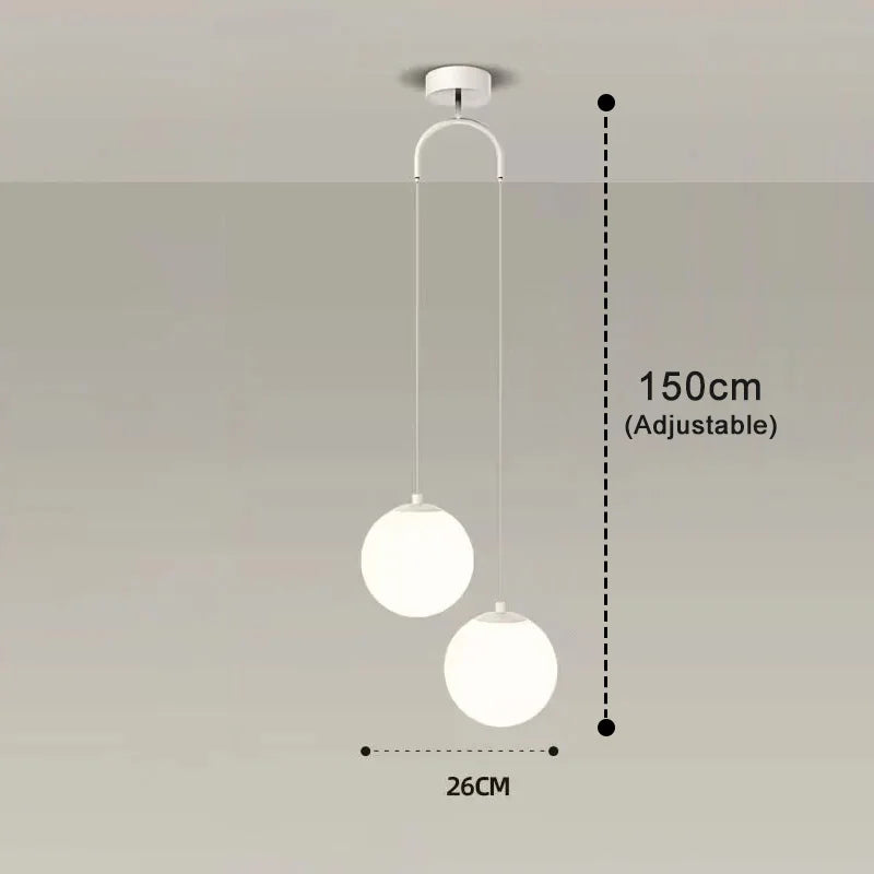 Lampada a Sospensione dal Design Moderno Scandinavo con Sfera di Vetro