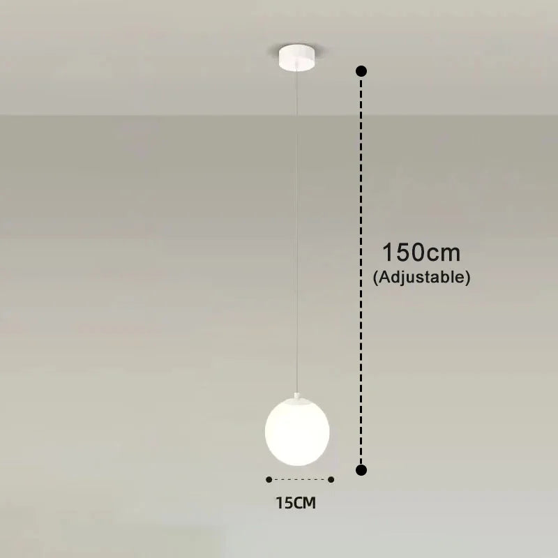 Lampada a Sospensione dal Design Moderno Scandinavo con Sfera di Vetro