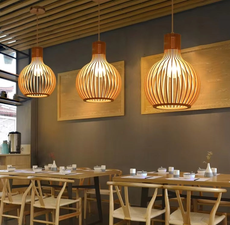 Lampada a Sospensione – Design Organico in Legno per Interni Accoglienti