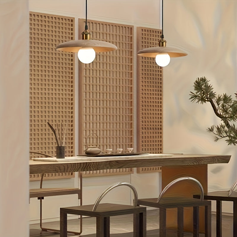 Lampada a Sospensione Moderna in Legno Massello | Lampadario da Soffitto in Stile Scandinavo