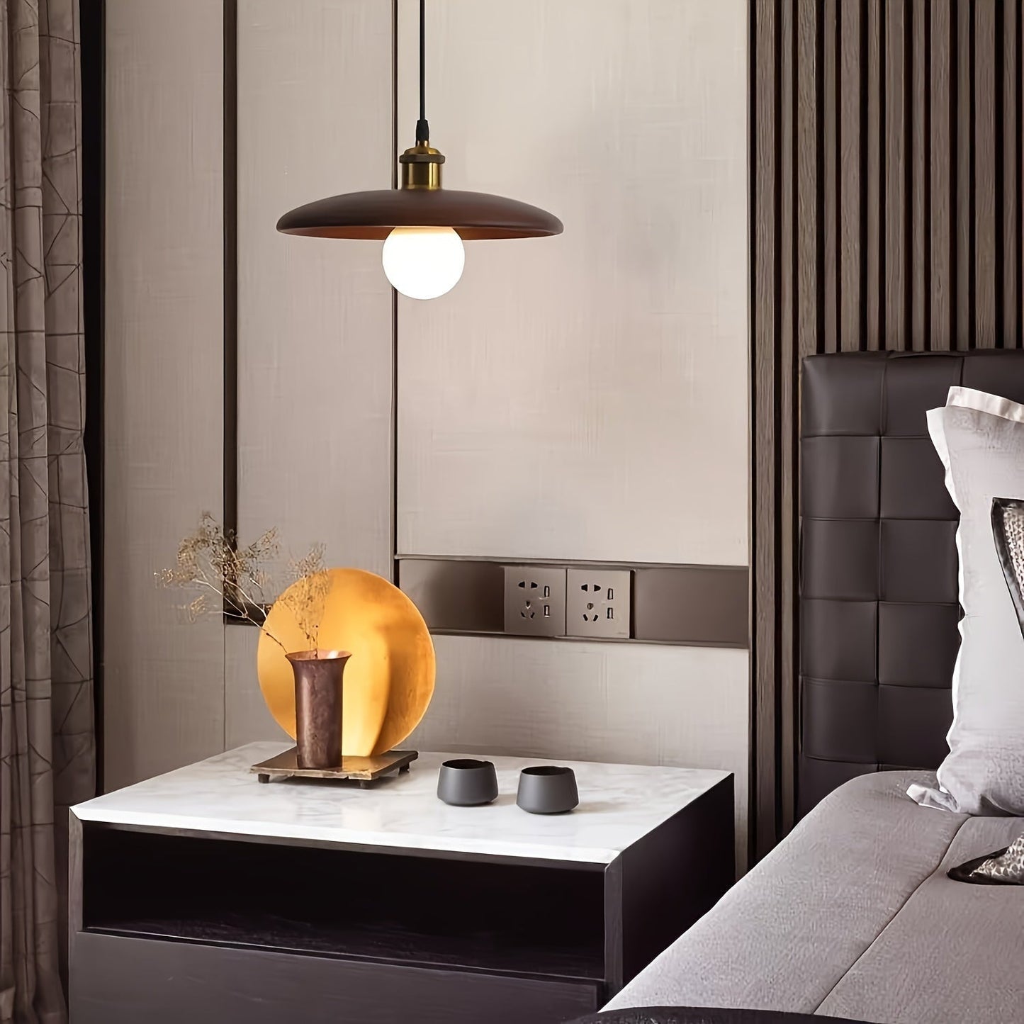 Lampada a Sospensione Moderna in Legno Massello | Lampadario da Soffitto in Stile Scandinavo