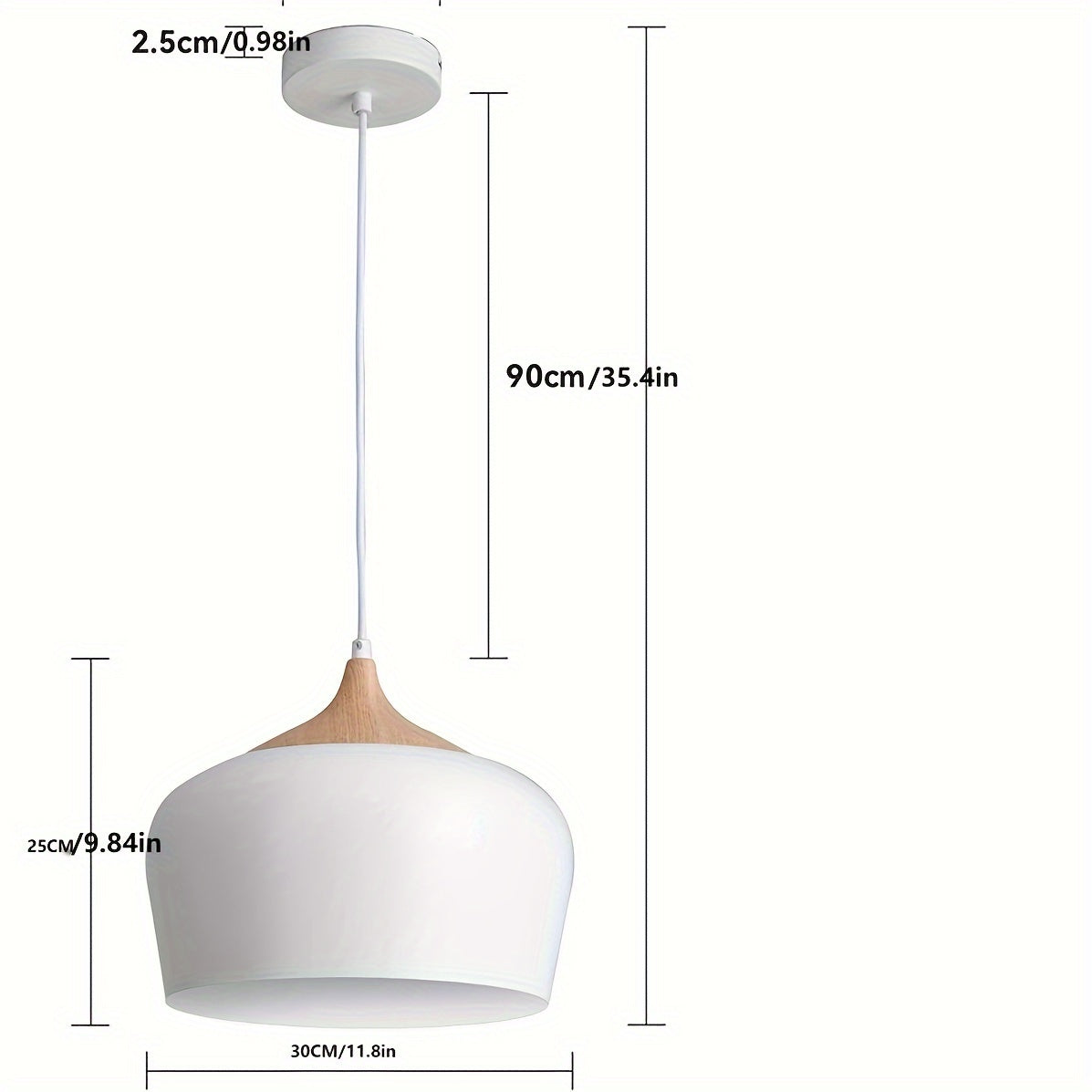 Lampada a sospensione moderna in stile scandinavo | Struttura in ferro con dettagli in legno