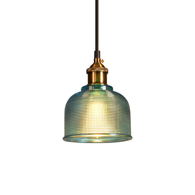 Lampada a sospensione retrò in vetro dal design vintage europeo