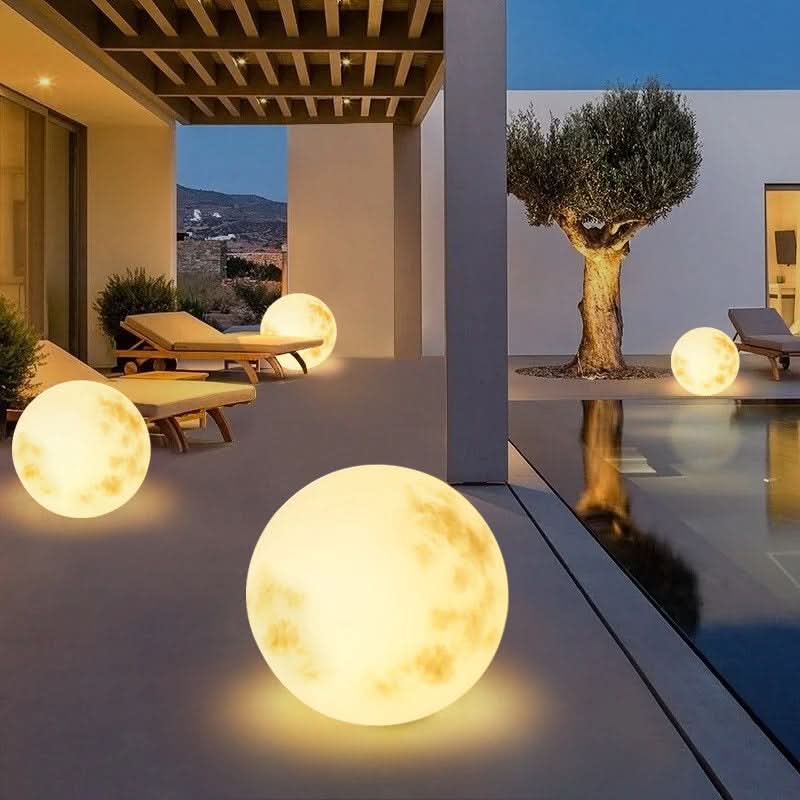 Lampada da giardino per esterni a forma di luna ricaricabile tramite USB