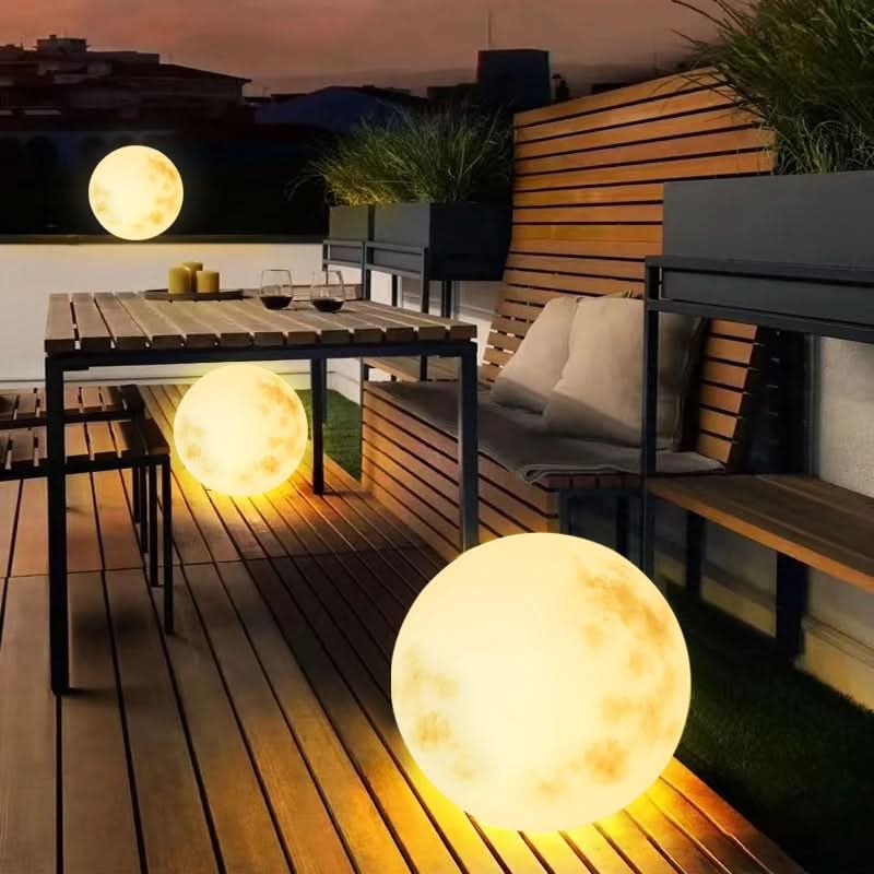 Lampada da giardino per esterni a forma di luna ricaricabile tramite USB