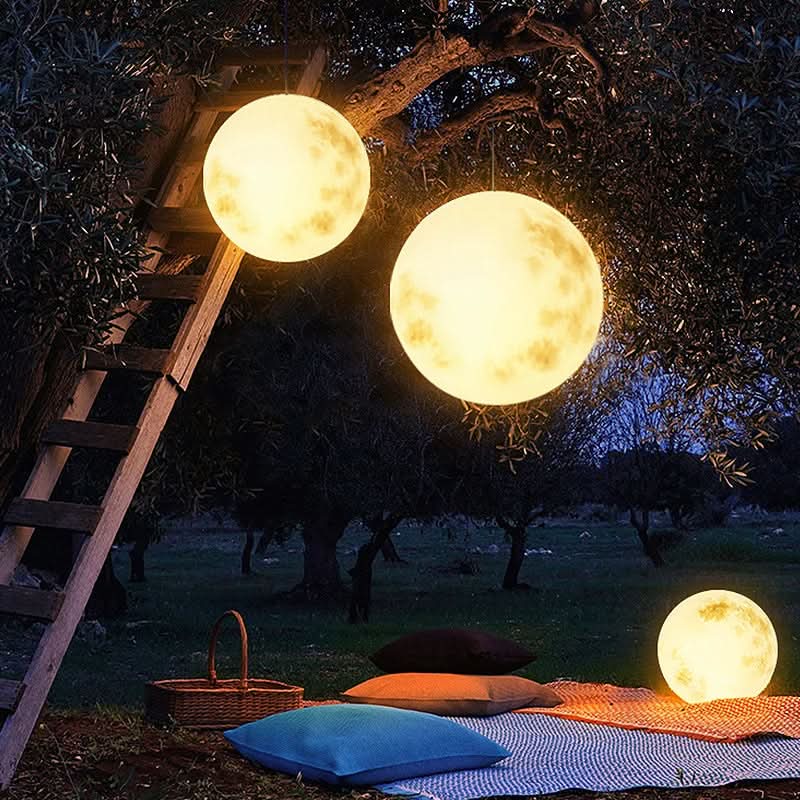 Lampada da giardino per esterni a forma di luna ricaricabile tramite USB