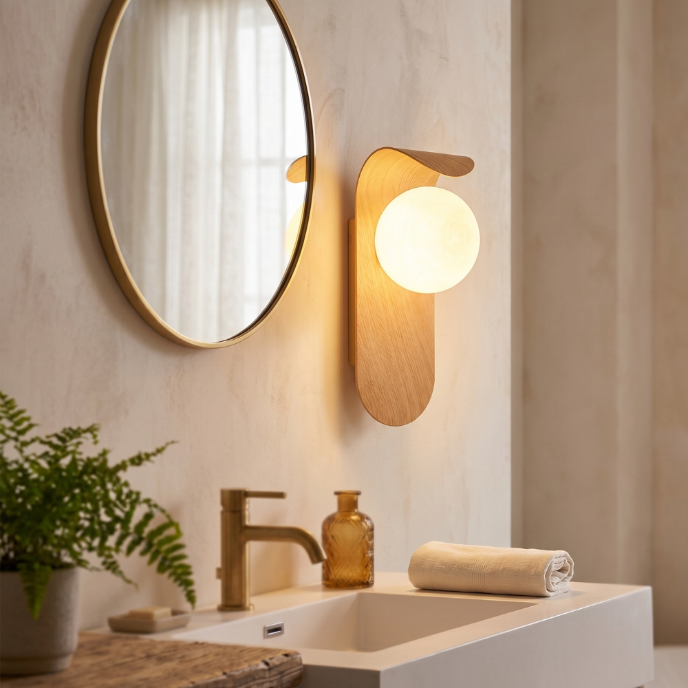 Lampada da Parete a Sfera Opaca, Applique Resistente all'Umidità per Bagno o Esterni