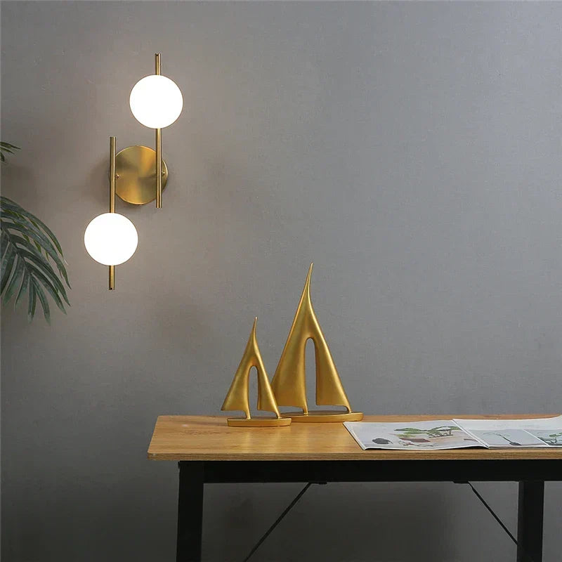 Lampada da Parete - Design Moderno a Doppia Sfera Color Oro
