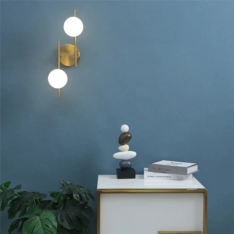 Lampada da Parete - Design Moderno a Doppia Sfera Color Oro