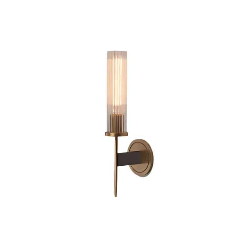 Lampada da parete moderna in vetro scanalato con finitura in rame – altezza 30 cm