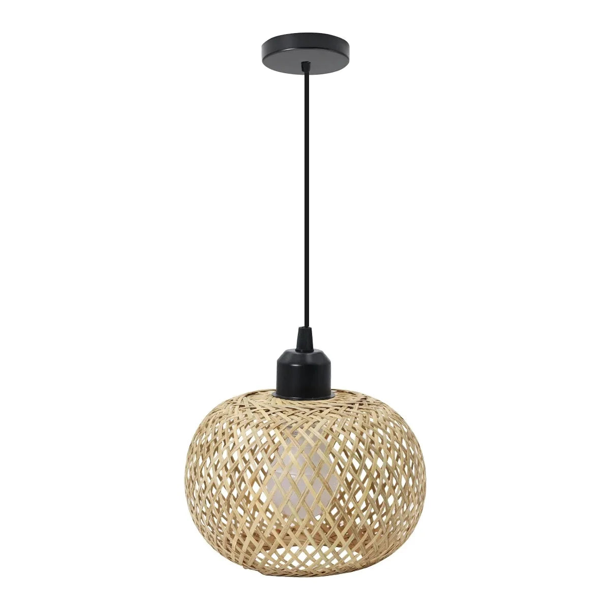 Lampada da soffitto in bambù | Lampada a LED in rattan intrecciata a mano
