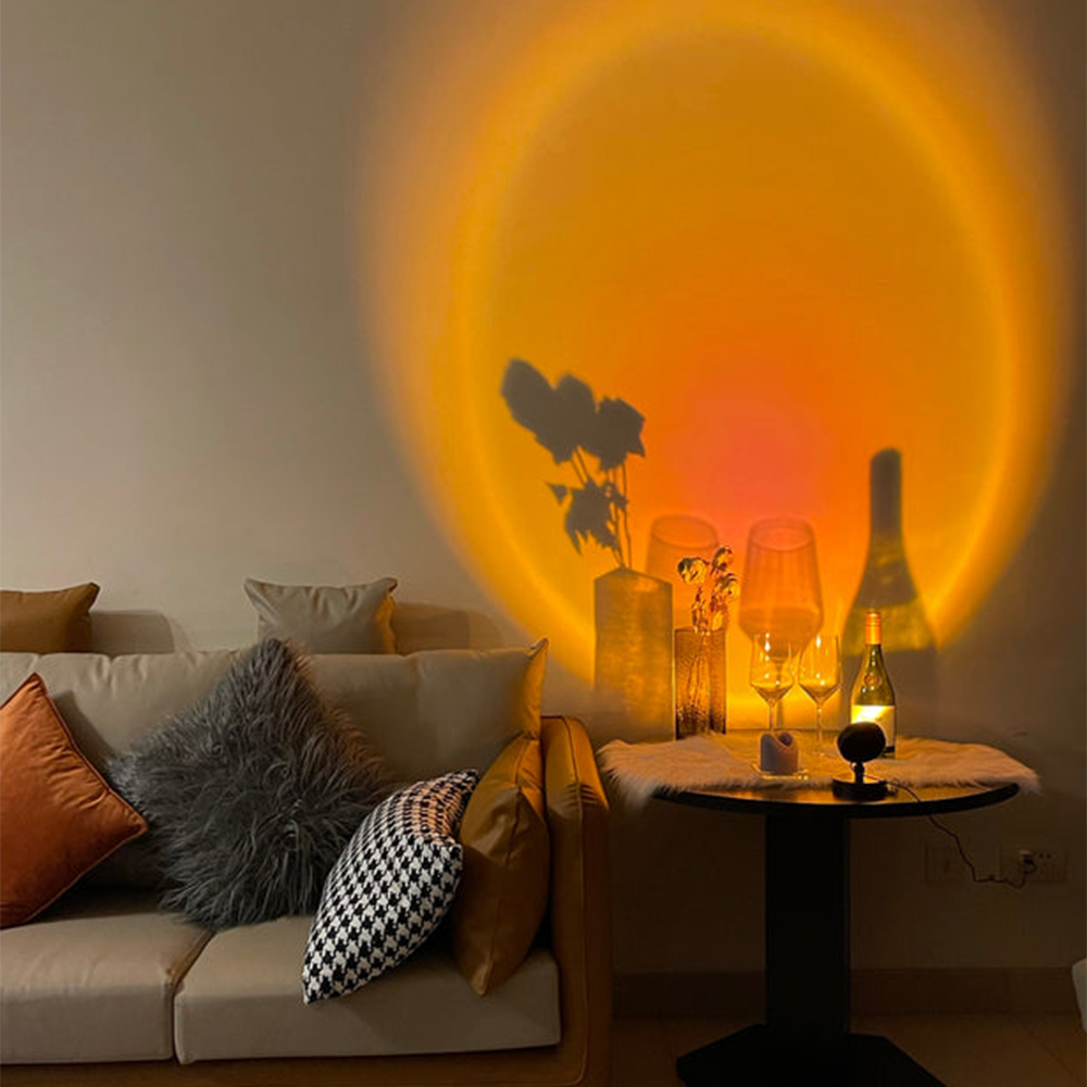 Lampada da tavolo a LED effetto tramonto retrò