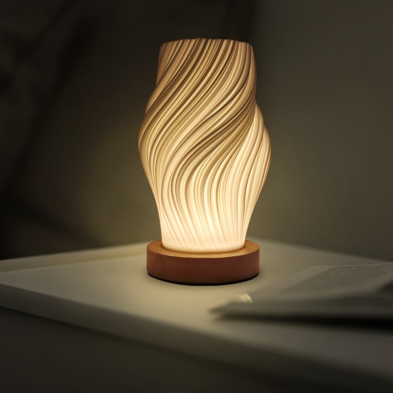 Lampada da Tavolo a LED Moderna con Design a Spirale | Luce Minimalista Dimmerabile per Comodino e Scrivania