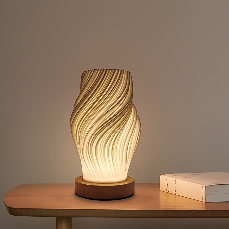 Lampada da Tavolo a LED Moderna con Design a Spirale | Luce Minimalista Dimmerabile per Comodino e Scrivania
