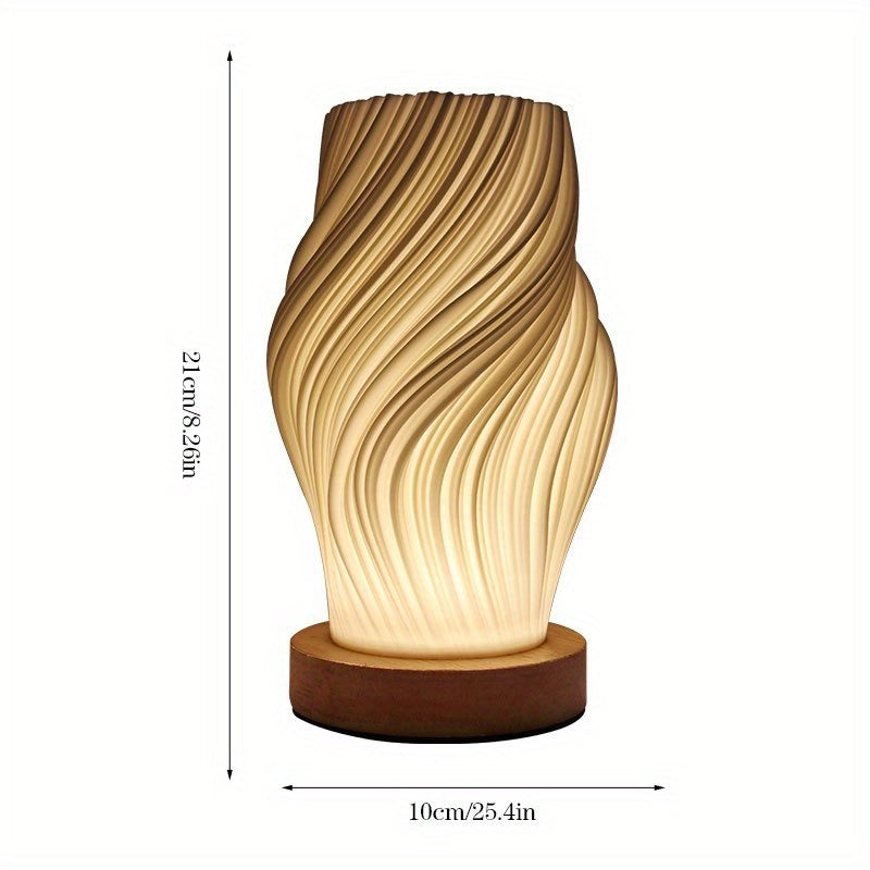 Lampada da Tavolo a LED Moderna con Design a Spirale | Luce Minimalista Dimmerabile per Comodino e Scrivania