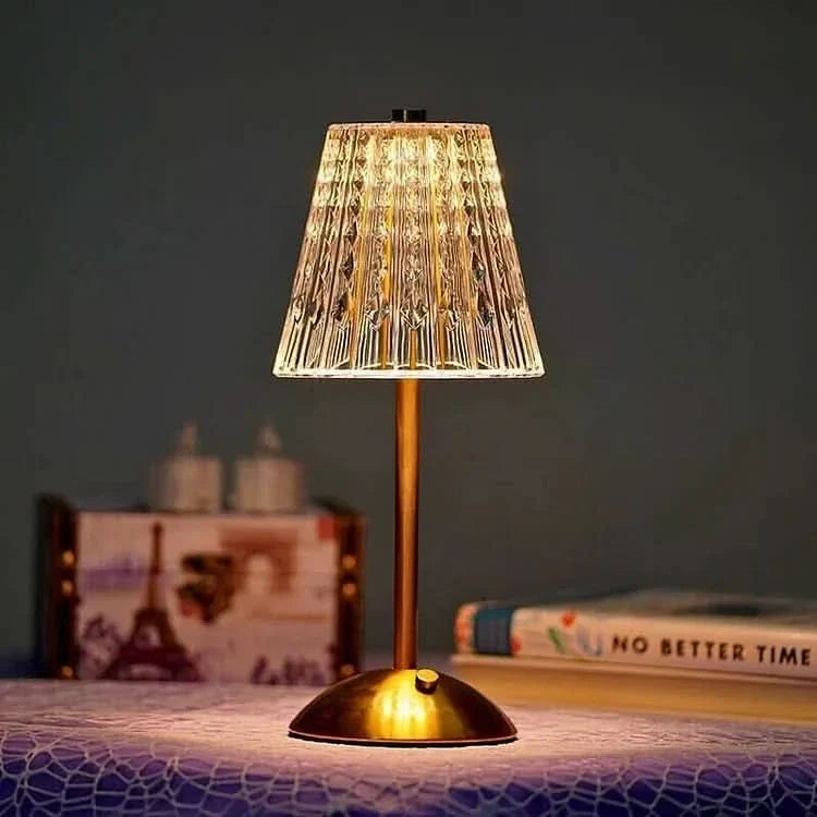 Lampada da Tavolo a LED Senza Fili Ricaricabile in Cristallo