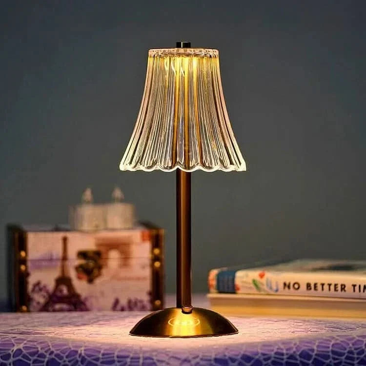 Lampada da Tavolo a LED Senza Fili Ricaricabile in Cristallo