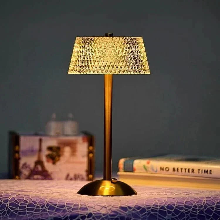 Lampada da Tavolo a LED Senza Fili Ricaricabile in Cristallo