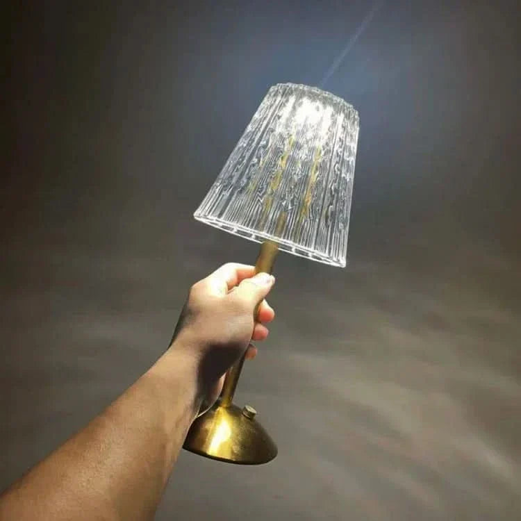 Lampada da Tavolo a LED Senza Fili Ricaricabile in Cristallo