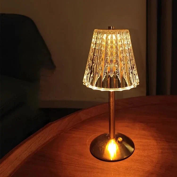 Lampada da Tavolo a LED Senza Fili Ricaricabile in Cristallo