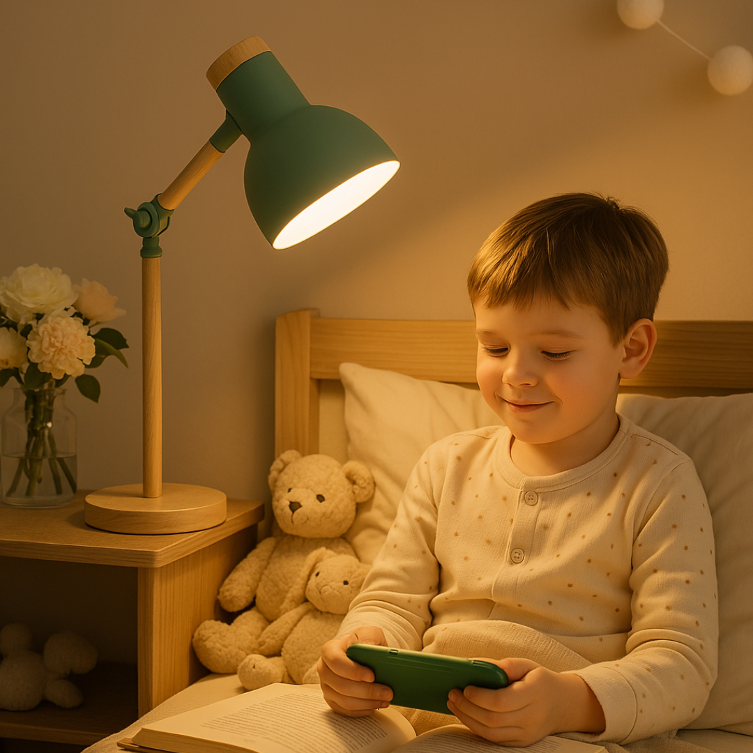 Lampada da tavolo in stile nordico con finitura in legno – lampada da tavolo e da comodino ad altezza regolabile per soggiorno e camera da letto minimalisti