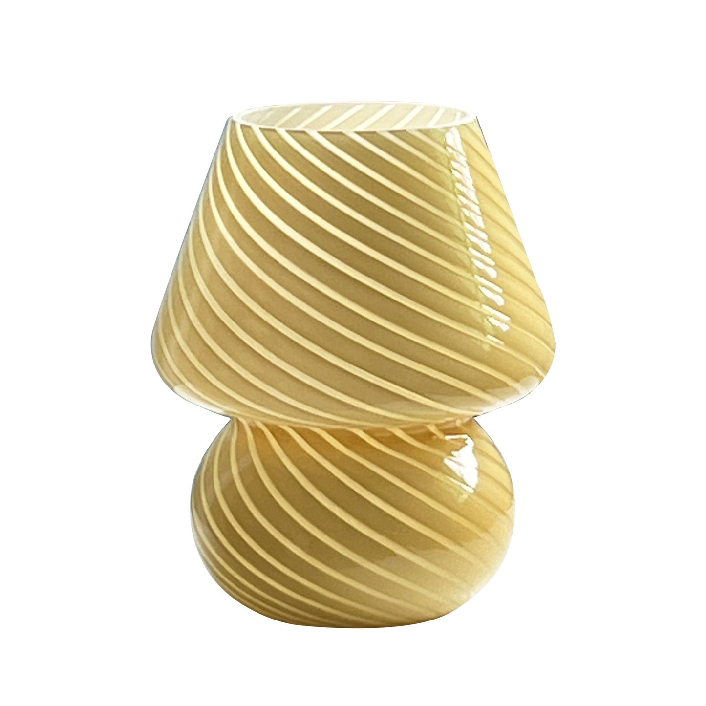 Lampada da tavolo in vetro a forma di fungo in stile Murano | Lampada da tavolo USB dimmerabile