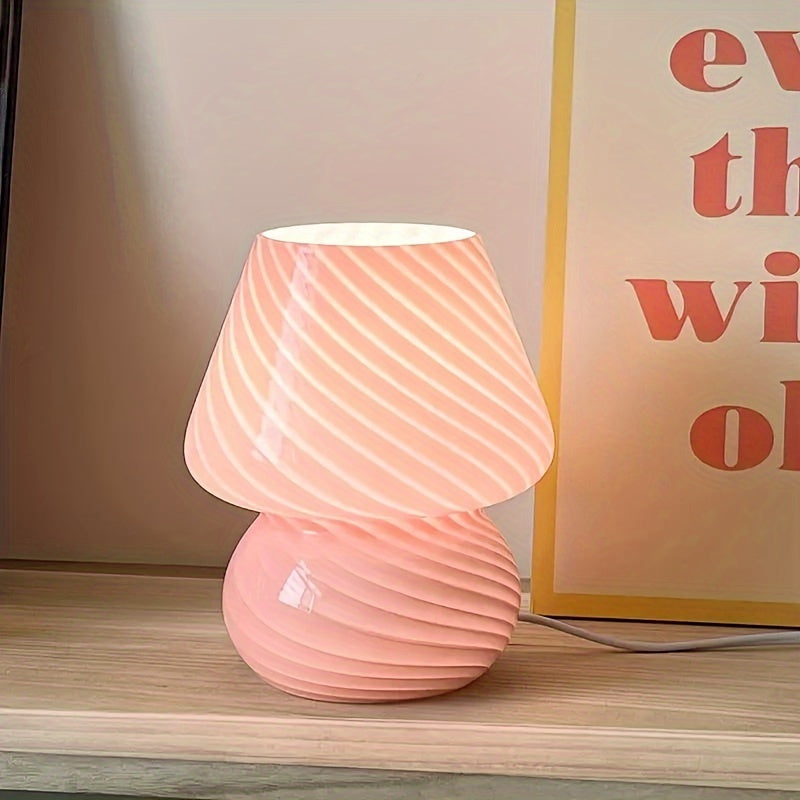 Lampada da tavolo in vetro a forma di fungo in stile Murano | Lampada da tavolo USB dimmerabile