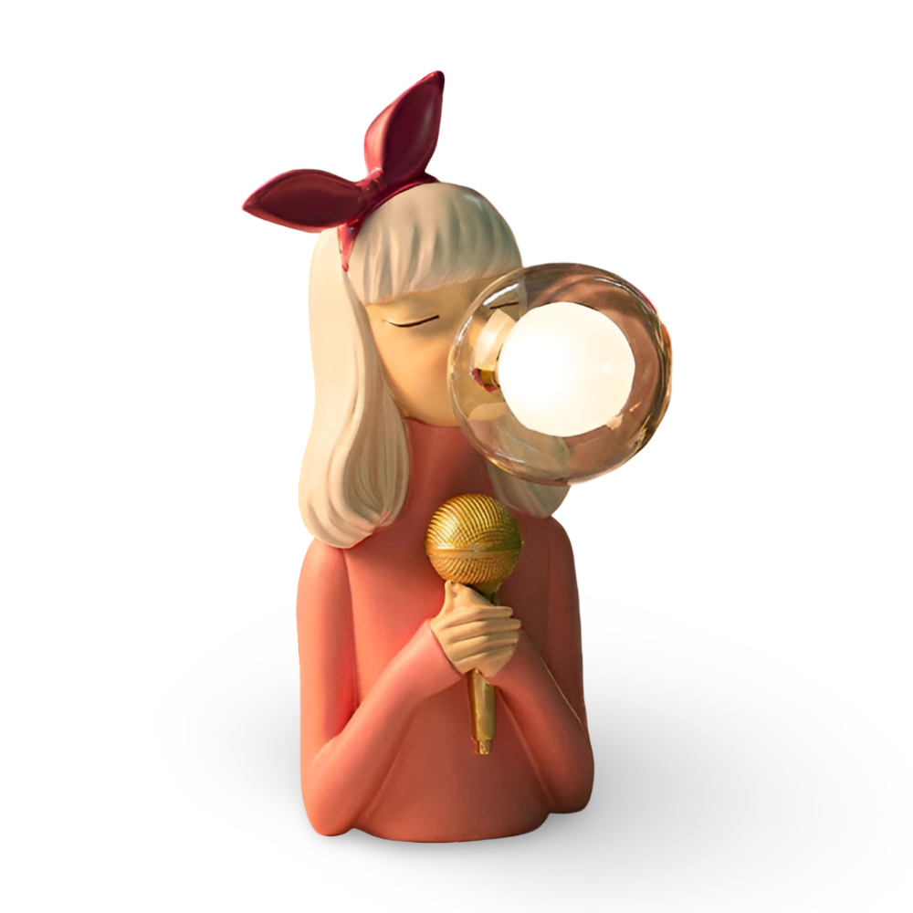 Lampada da Tavolo Incantevole a Forma di Statuetta di Ragazza Cartoon Quartetto