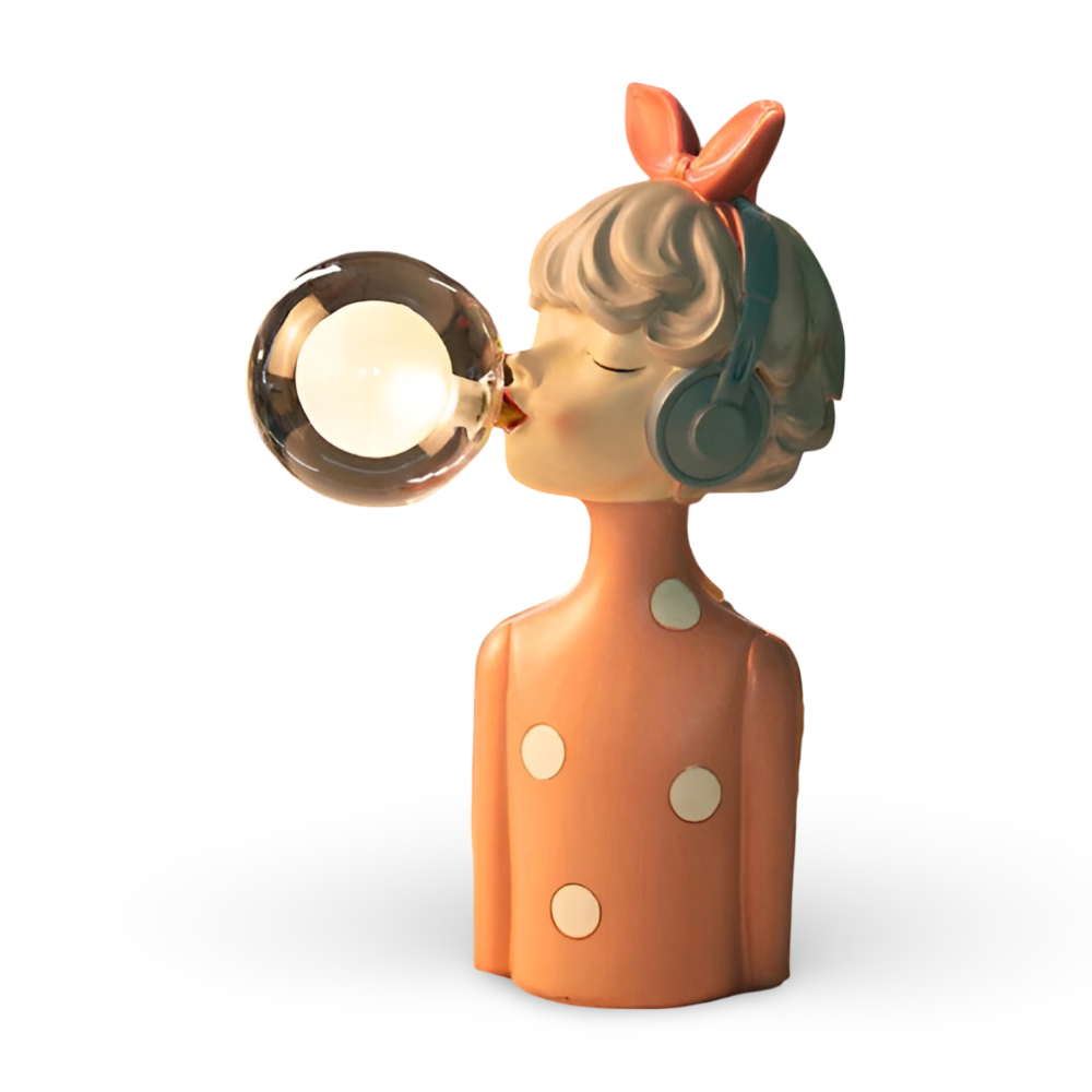 Lampada da Tavolo Incantevole a Forma di Statuetta di Ragazza Cartoon Quartetto