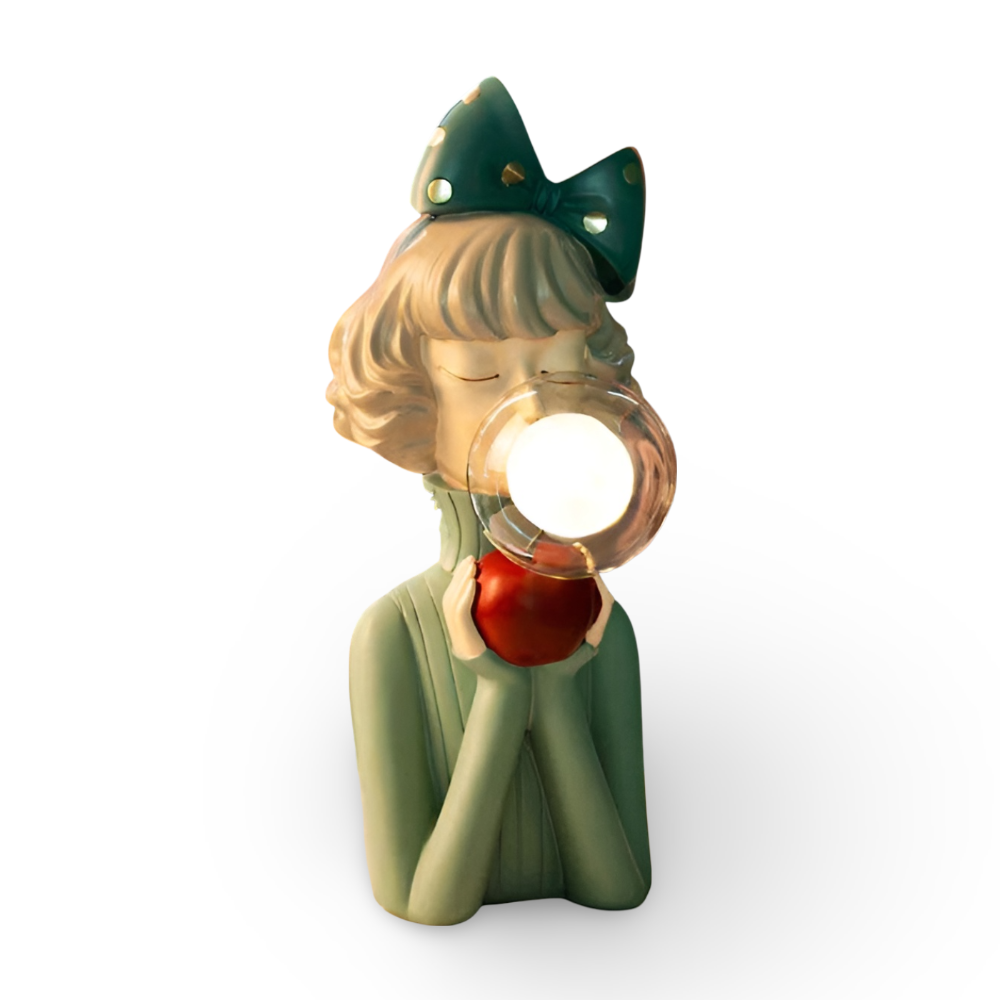 Lampada da Tavolo Incantevole a Forma di Statuetta di Ragazza Cartoon Quartetto