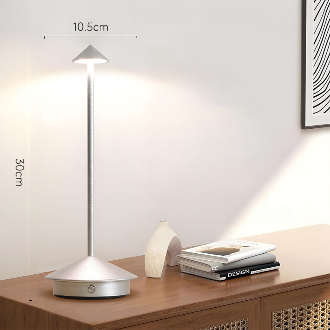 Lampada da Tavolo | Senza Cavi | Dimmer Touch e Ricarica USB