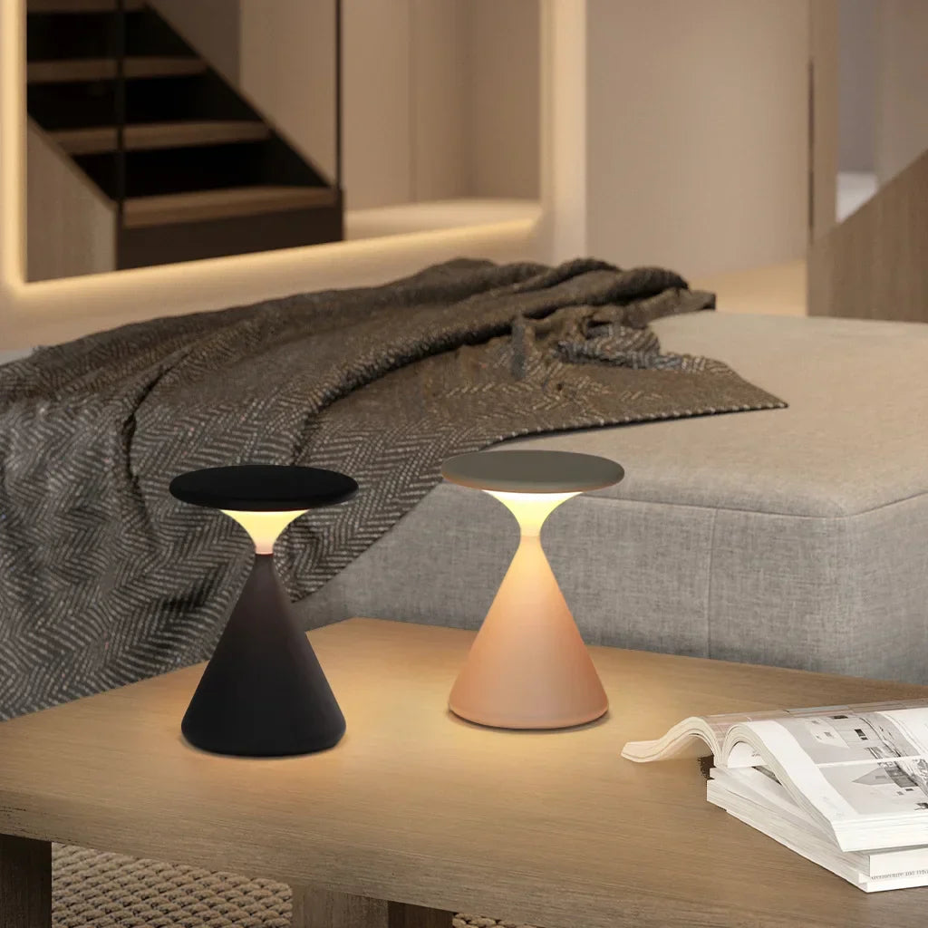 Lampada da tavolo senza fili | Design a clessidra