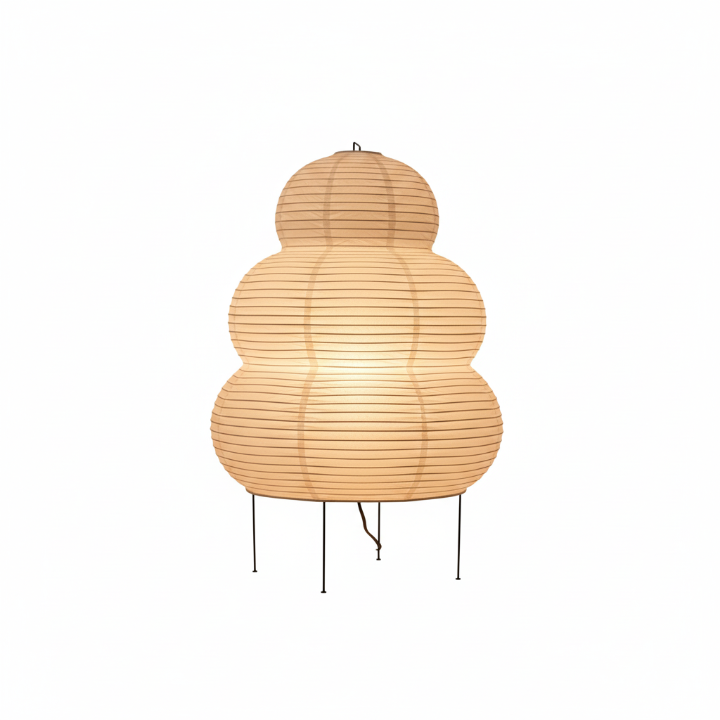 Lampada da terra Washi – Lampada da terra giapponese in carta di riso dal design sferico con luce calda e soffusa
