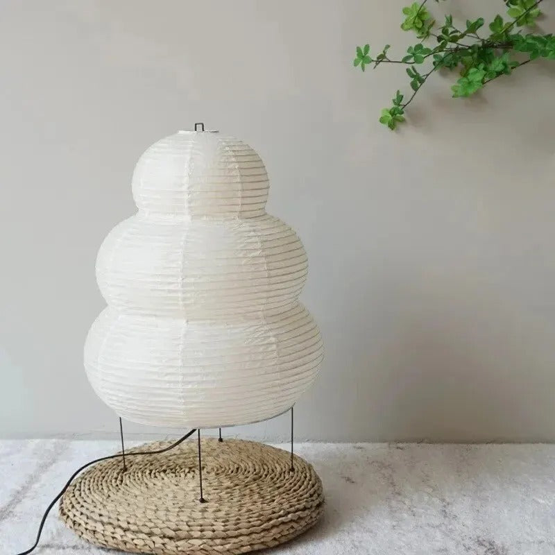 Lampada da terra Washi – Lampada da terra giapponese in carta di riso dal design sferico con luce calda e soffusa