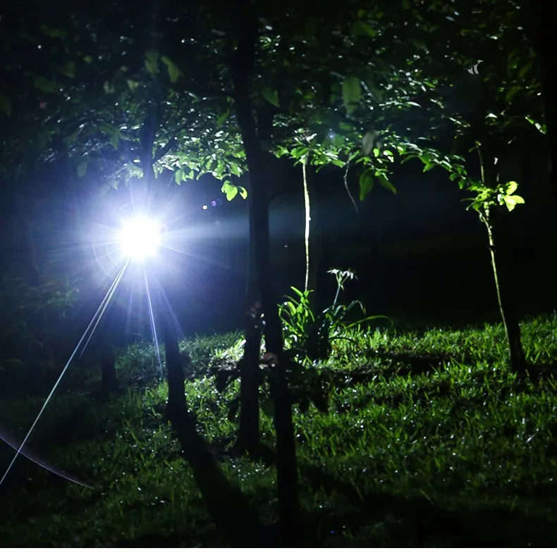 Lampada frontale a LED impermeabile ad alte prestazioni con zoom e batteria ricaricabile per attività all'aperto